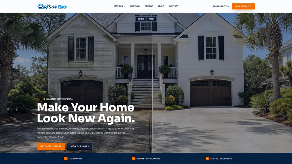 ClearWave Exterior Cleaning exterior cleaning website design
