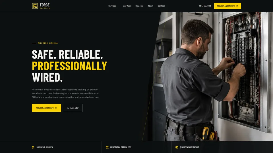 Forge Electric electrical website design