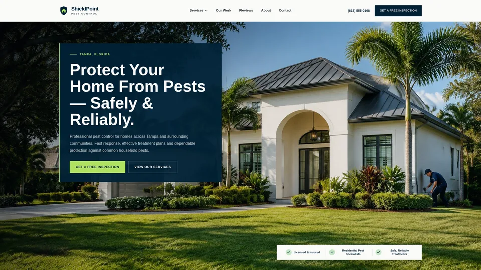 ShieldPoint Pest Control pest control website design