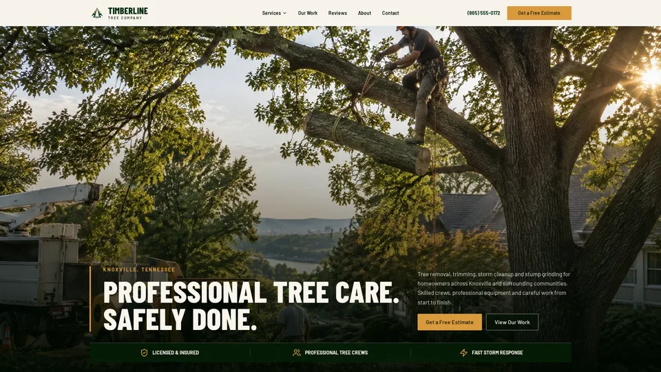 Timberline Tree Co. tree service website design